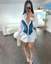 Alaiyah Denim Blouse Dress